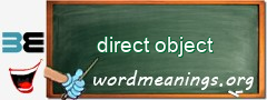WordMeaning blackboard for direct object